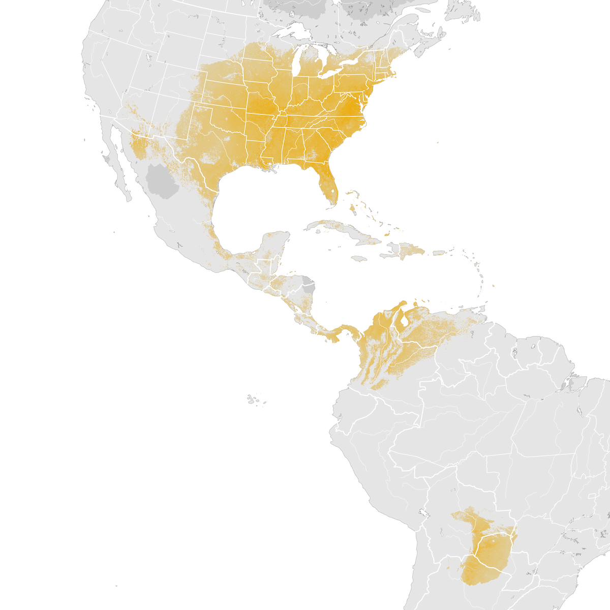 Yellow-billed Cuckoo - Abundance Map: Post-breeding Migration - EBird ...