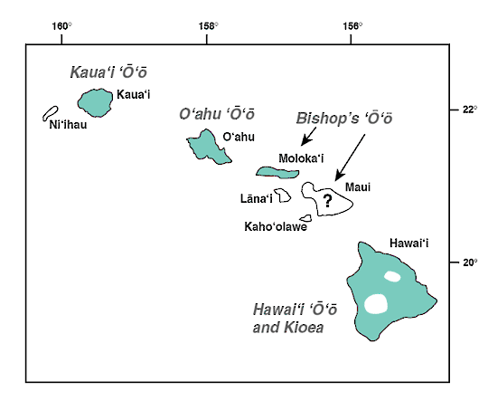 Figure 1. Distribution of Kauai Oo - Kauai Oo - 