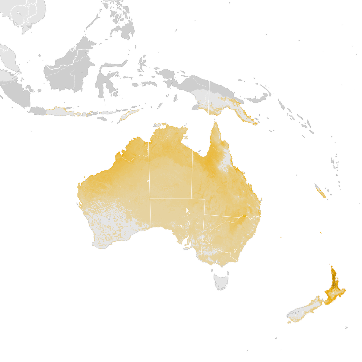 Sacred Kingfisher - Abundance map: Post-breeding migration - eBird ...