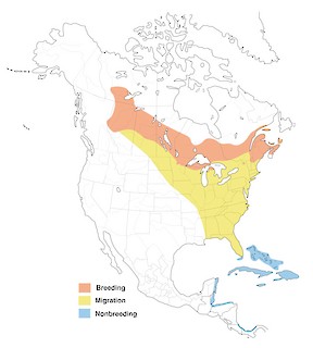 Figure 1. Distribution of the Cape May Warbler. - Range Map