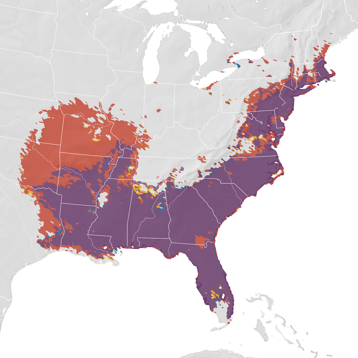 Fish Crow - Range map - eBird Status and Trends