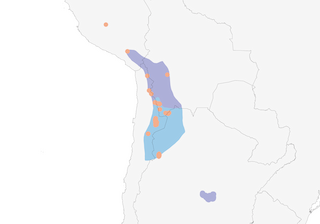 Distribution of the Andean Flamingo - Range Map